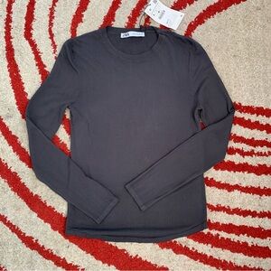 ZARA CHARCOAL LONG SLEEVED TOP NWT